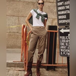 Reitmans cotton jogger with cargo pockets Large Petite Cocoa Creme